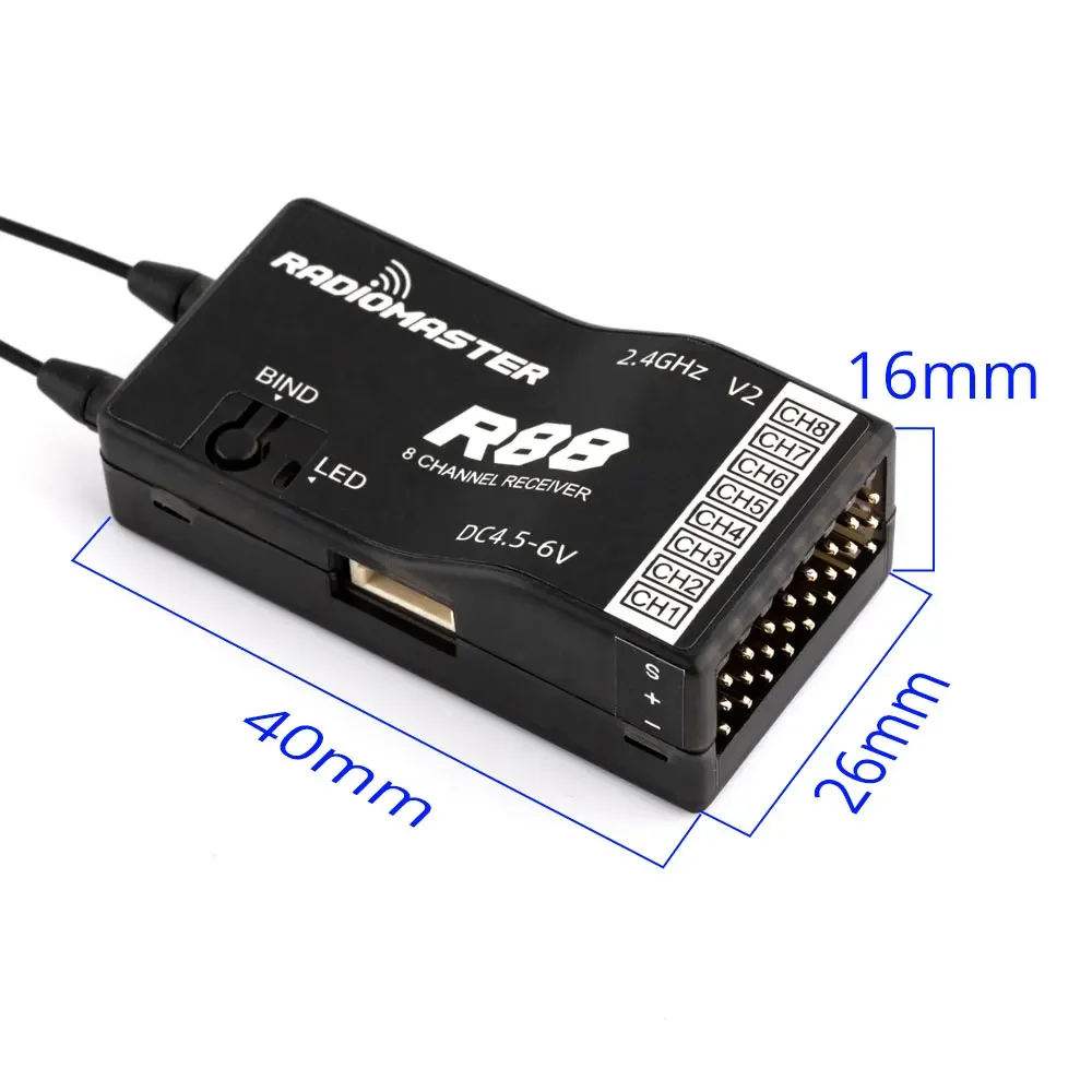 Receiver Sbus 8Ch - RadioMaster R88 V2.0 8-Kanal-SFHSS-PWM/Sbus-Empfänger, kompatibel mit