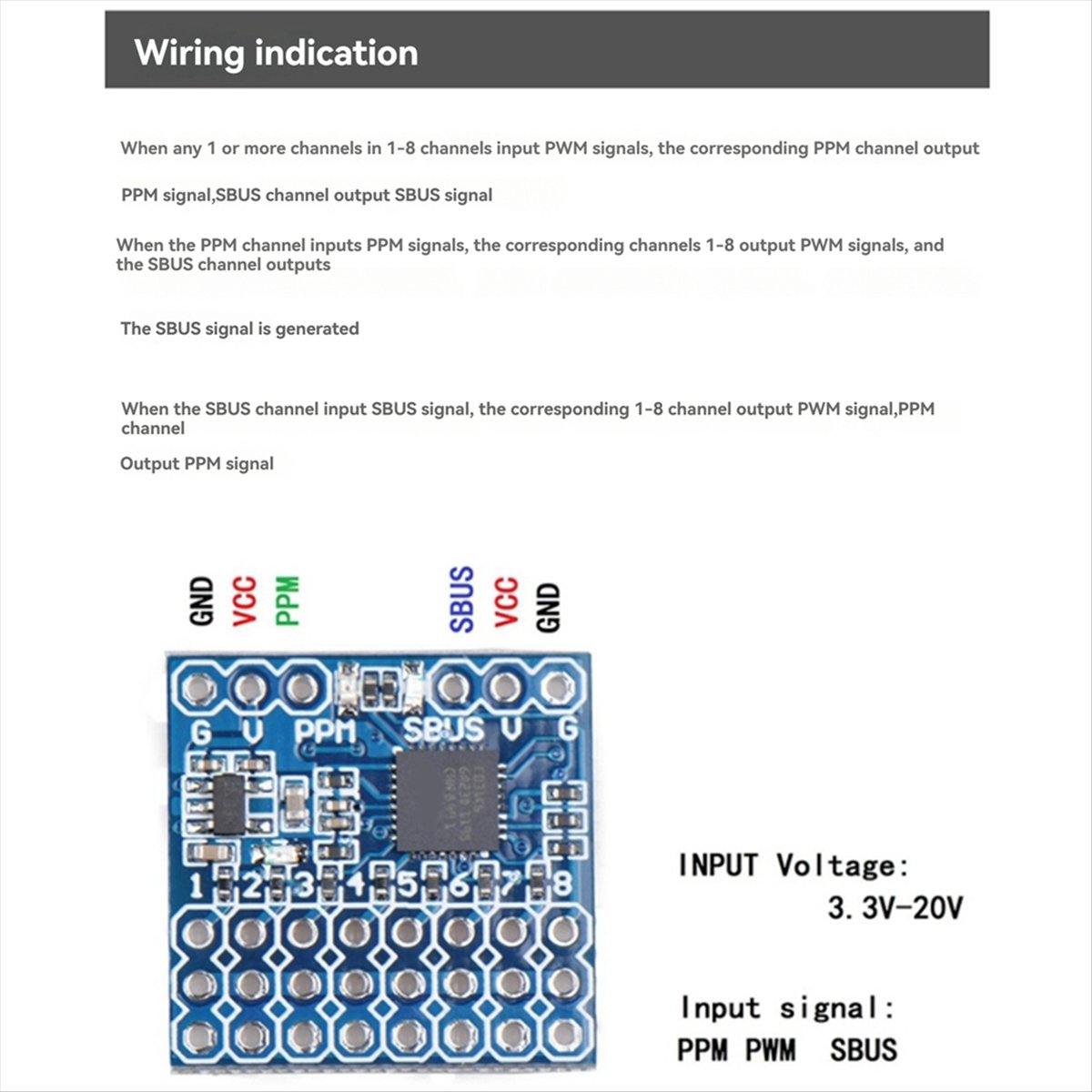 Receiver Sbus 8Ch - A99X SPP-SBUS 8CH Konverter für PPM